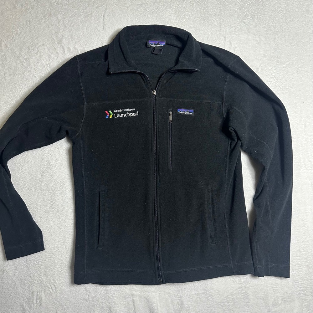 Patagonia Better Sweater Full Zip Fleece Jacket Mens Small Black Google Logo